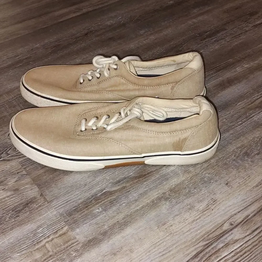 Sperry top sider tan canvas loafers Sz 11.5